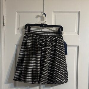 Elegant Black and White Gingham Midi Skirt